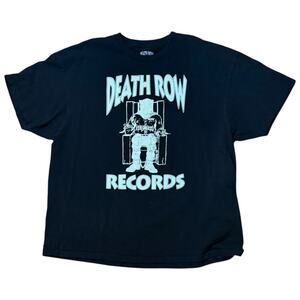 Death Row Records T-Shirt Mens Black Logo Graphic Print Short Sleeve Tee Sz 2XL